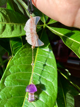 Load image into Gallery viewer, pink amethyst moon schroom protection dangle