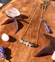 Load image into Gallery viewer, tourmalinated quartz bar necklace