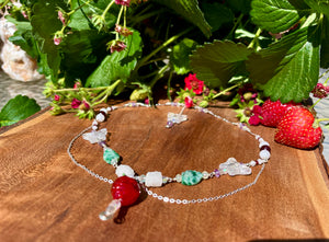 sterling strawberry fairy necklace