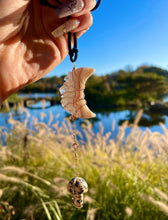 Load image into Gallery viewer, pink amethyst moon dalmatian schroom protection dangle