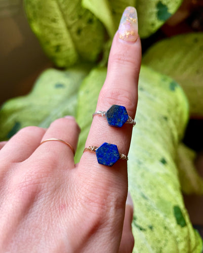 lapis lazuli crystal ring