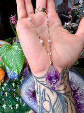 Load image into Gallery viewer, amethyst moonstone necklace gold
