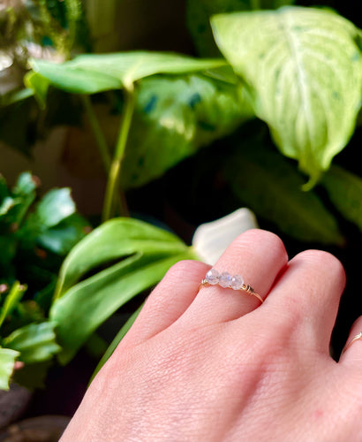 moonstone crystal ring