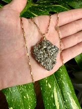 Load image into Gallery viewer, grand raw pyrite nug necklace