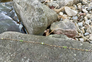 peridot crystal anklet