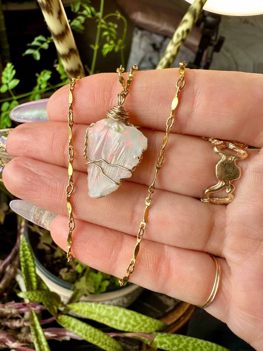 raw opal necklace in 14k gold ❣️