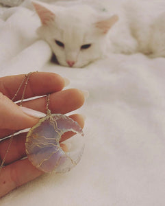 grand opalite moon necklace
