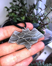 Load image into Gallery viewer, chalcedony crystal bat necklace