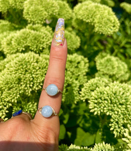 aquamarine crystal ring