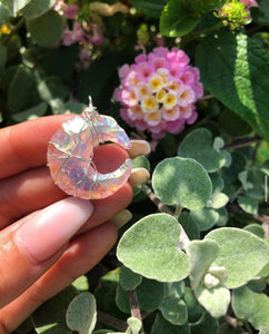 angel aura quartz mini moon necklace