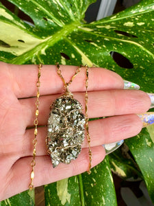 raw pyrite nug necklace   🌿