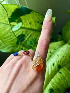 custom raw citrine crystal ring